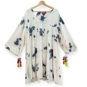 SIMPLY SOUTHERN Tie Dye Boho Tassle Dress Size XL